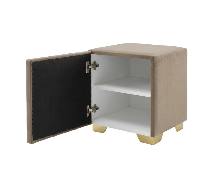 Noptiera tapitata Cozy cu usa 45x45x45cm