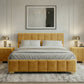 Set pat Cozy, 160x200 cm, suport saltea cu doua noptiere tapitate