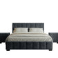 Set pat Cozy, 160x200 cm, suport saltea cu doua noptiere tapitate
