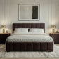 Set pat Cozy, 160x200 cm, suport saltea cu doua noptiere tapitate