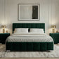 Set pat Cozy, 160x200 cm, suport saltea cu doua noptiere tapitate