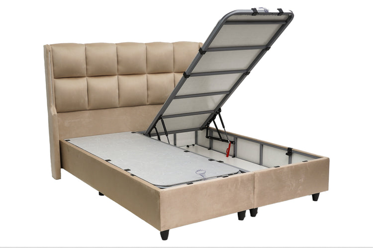 PAT MILANO 160X200 CAPPUCIN0 - SOMIERA METALICA RABATABILA SI SALTEA
