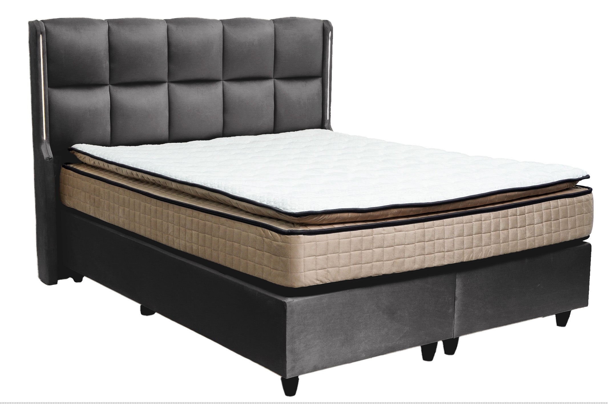 PAT MILANO 160X200 CAPPUCIN0 - SOMIERA METALICA RABATABILA SI SALTEA