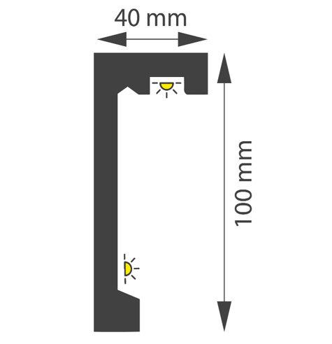 MASCA PENTRU SINA PERDEA LK100 40X100x2000mm ALB-2