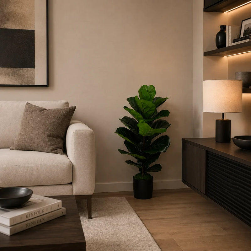 Planta Artificială Copac Tip Ficus, 2 Ramuri, 67 cm, Verde, cu Ghiveci-2