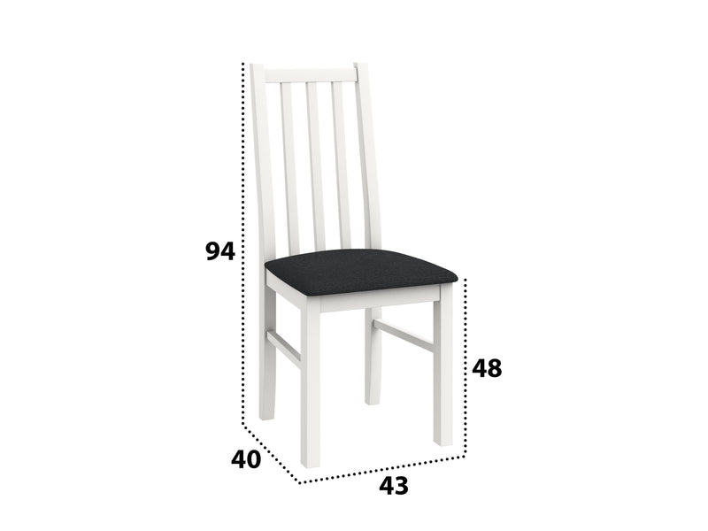 Scaun din lemn masiv de fag tapitat cu stofa s-38 boss10 b11, alb-4