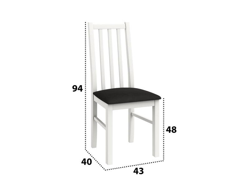 Scaun din lemn masiv de fag tapitat cu stofa S-38 Boss10 29B, alb-2