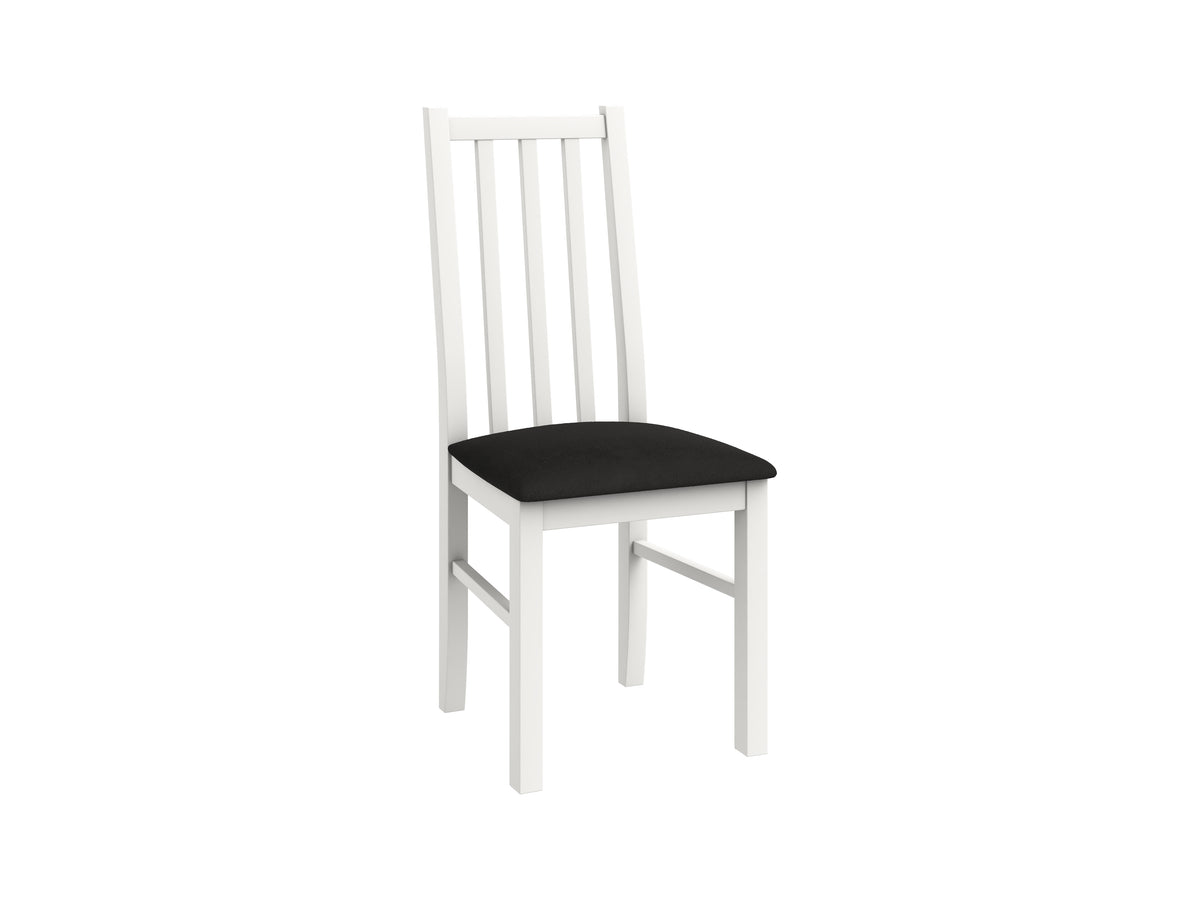 Scaun din lemn masiv de fag tapitat cu stofa S-38 Boss10 29B, alb