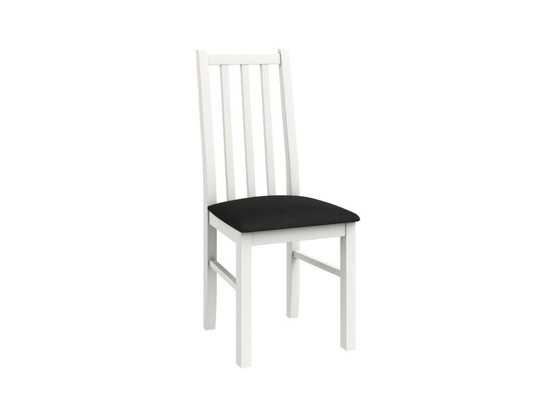 Scaun din lemn masiv de fag tapitat cu stofa S-38 Boss10 29B, alb-1