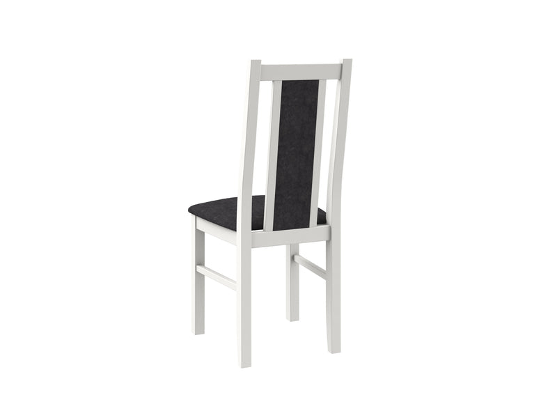 Scaun din lemn masiv de fag tapitat cu stofa S-38 Boss14 B24B, alb-3