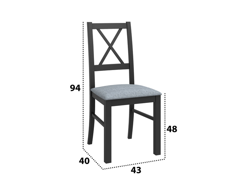 Scaun din lemn masiv de fag tapitat cu stofa s-38 nilo10 gf16x, grafit-7