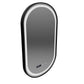 Oglinda LED Touch Helmut Sistem Dezaburire, Ceas si Temperatura 50x90 cm Rama Negru Brushed Marcello Funghi