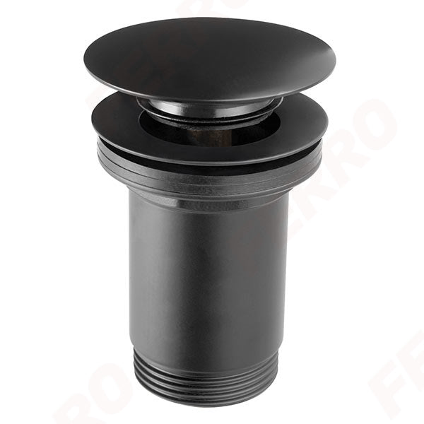 Ventil lavoar Click-Clack 1 1/4 Rotondo cu preaplin, negru