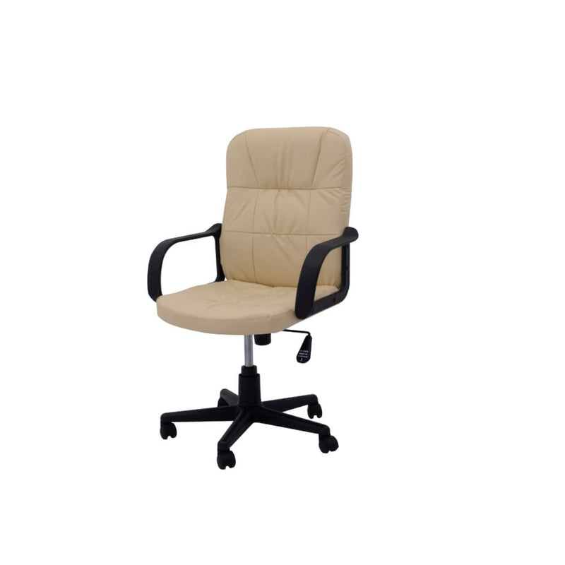 Scaun birou S-69, Crem, Piele Ecologica-1