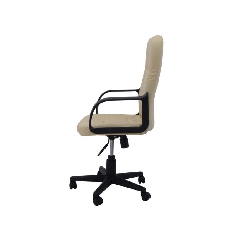 Scaun birou S-69, Crem, Piele Ecologica-2