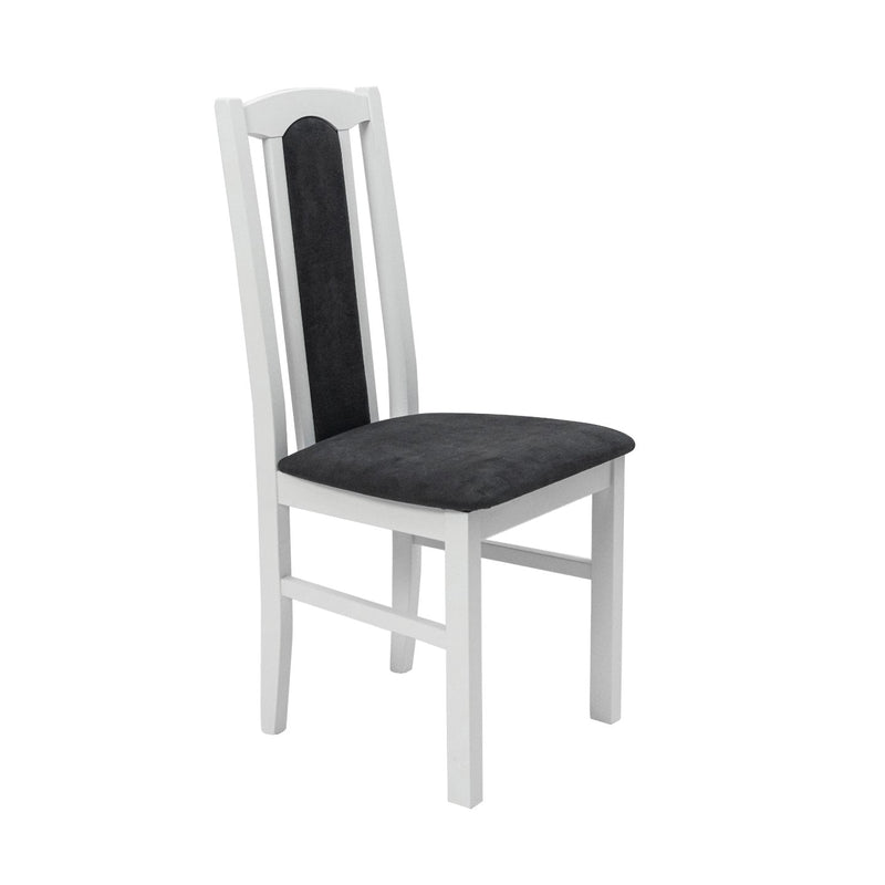 Scaun din lemn masiv de fag tapitat cu stofa s-37 boss7 29b, alb-2