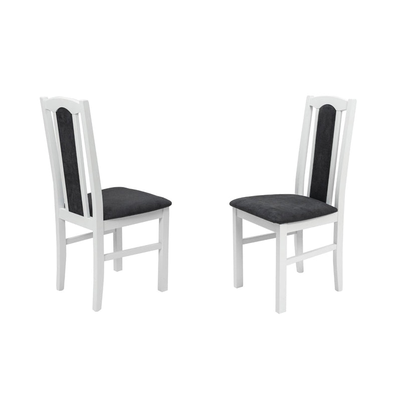Scaun din lemn masiv de fag tapitat cu stofa s-37 boss7 29b, alb-5
