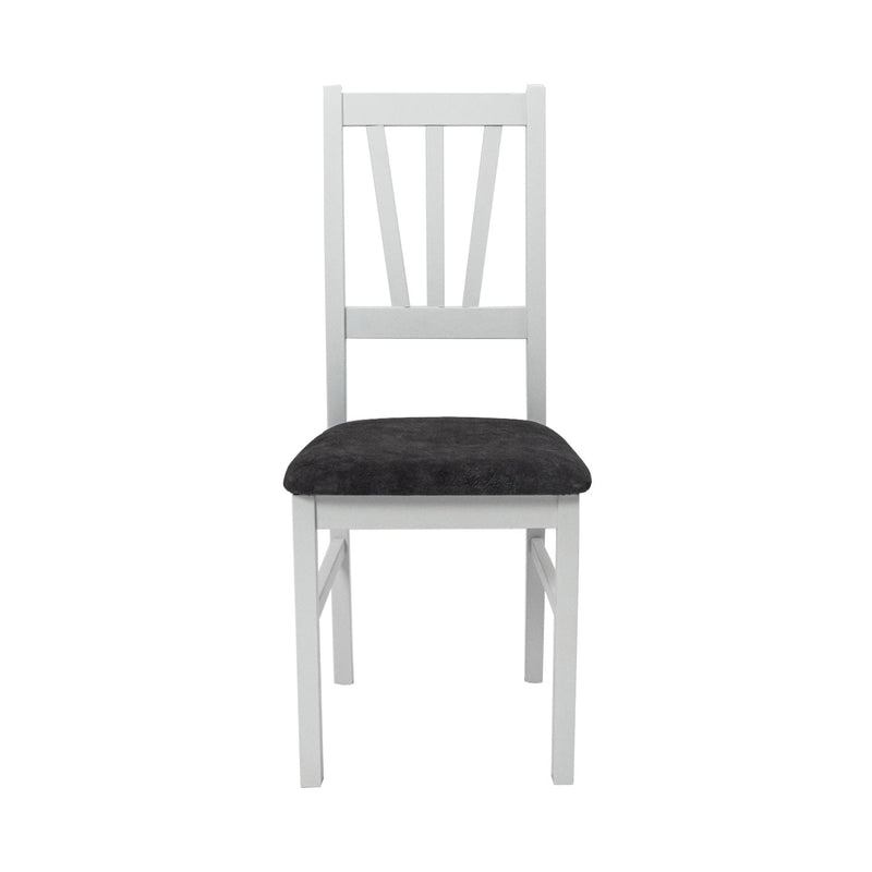 Scaun din lemn masiv de fag tapitat cu stofa s-38 boss5 b24z, alb-1