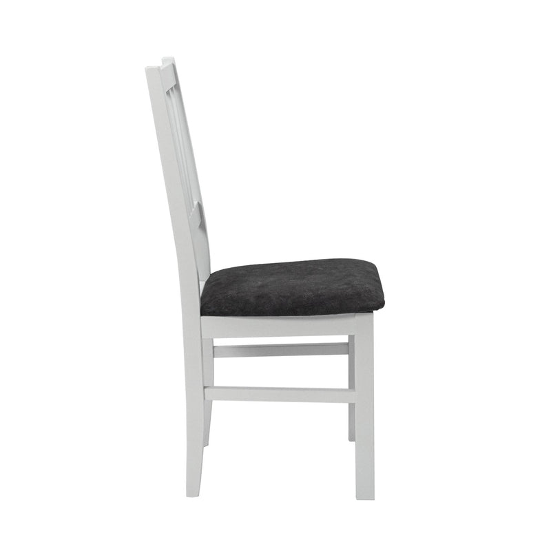 Scaun din lemn masiv de fag tapitat cu stofa s-38 boss5 b24z, alb-3