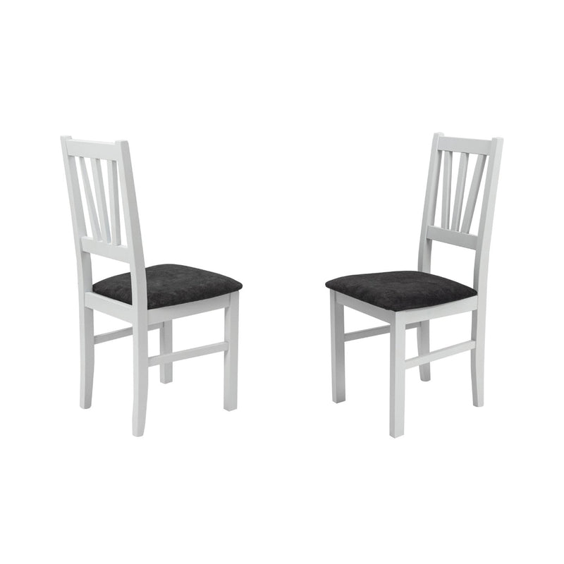 Scaun din lemn masiv de fag tapitat cu stofa s-38 boss5 b24z, alb-6