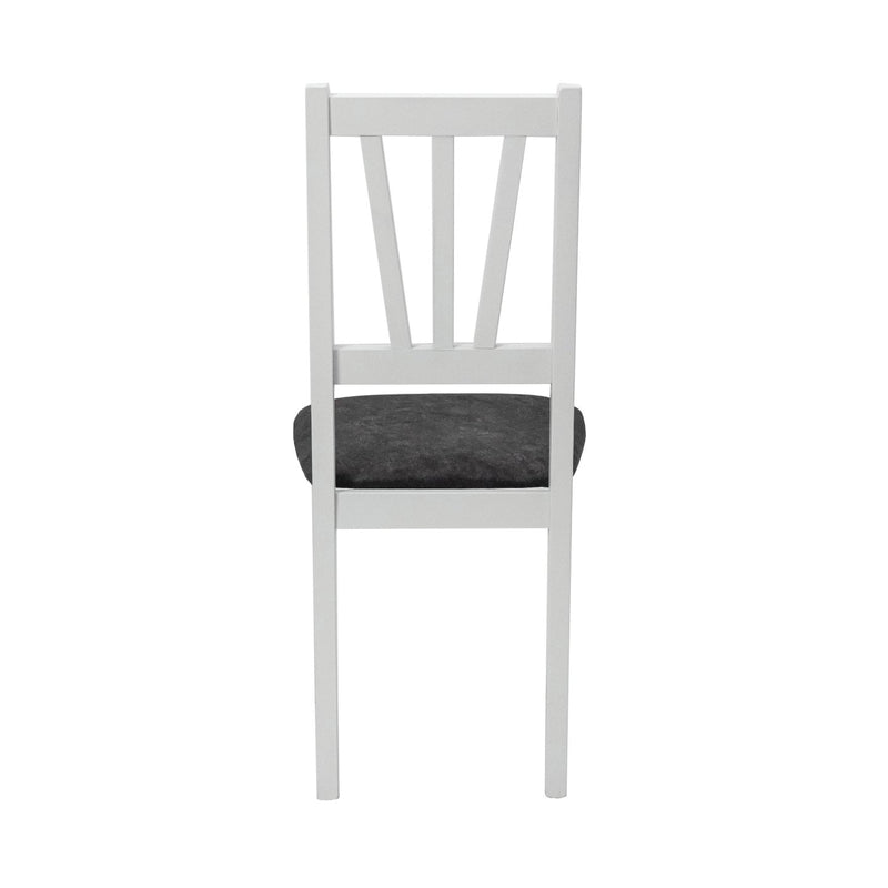 Scaun din lemn masiv de fag tapitat cu stofa s-38 boss5 b24z, alb-5