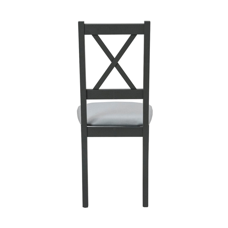 Scaun din lemn masiv de fag tapitat cu stofa s-38 nilo10 gf16x, grafit-5