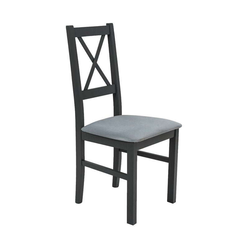 Scaun din lemn masiv de fag tapitat cu stofa s-38 nilo10 gf16x, grafit-2