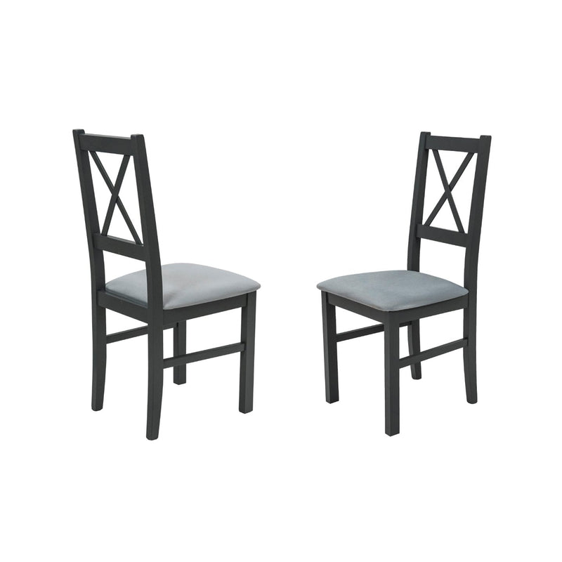Scaun din lemn masiv de fag tapitat cu stofa s-38 nilo10 gf16x, grafit-6