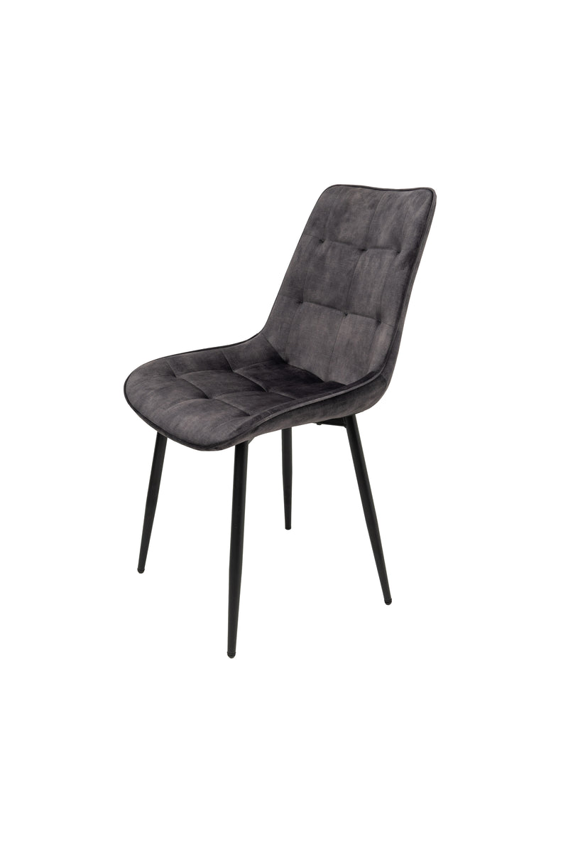 Scaun living HT1, stofa, gri inchis-1