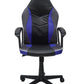 Scaun birou S-226, albastru/negru, piele ecologica/mesh textil