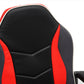 Scaun birou S-226, rosu/negru, piele ecologica/mesh textil