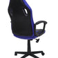 Scaun birou S-227, albastru/negru, piele ecologica/mesh textil
