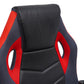 Scaun birou S-227, rosu/negru, piele ecologica/mesh textil