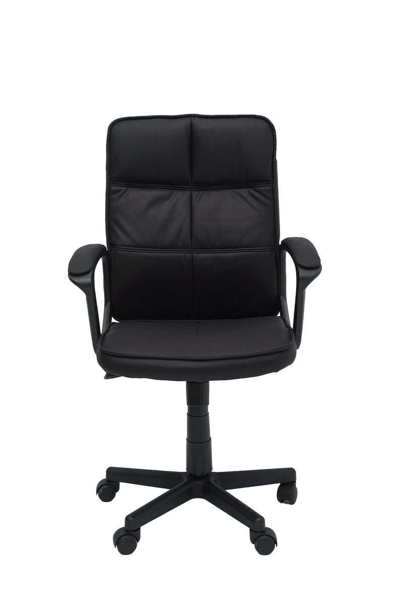 Scaun birou S-232, negru, piele ecologica-1