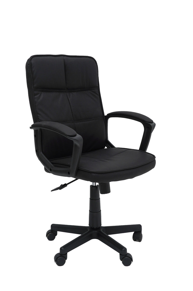 Scaun birou S-232, negru, piele ecologica-2