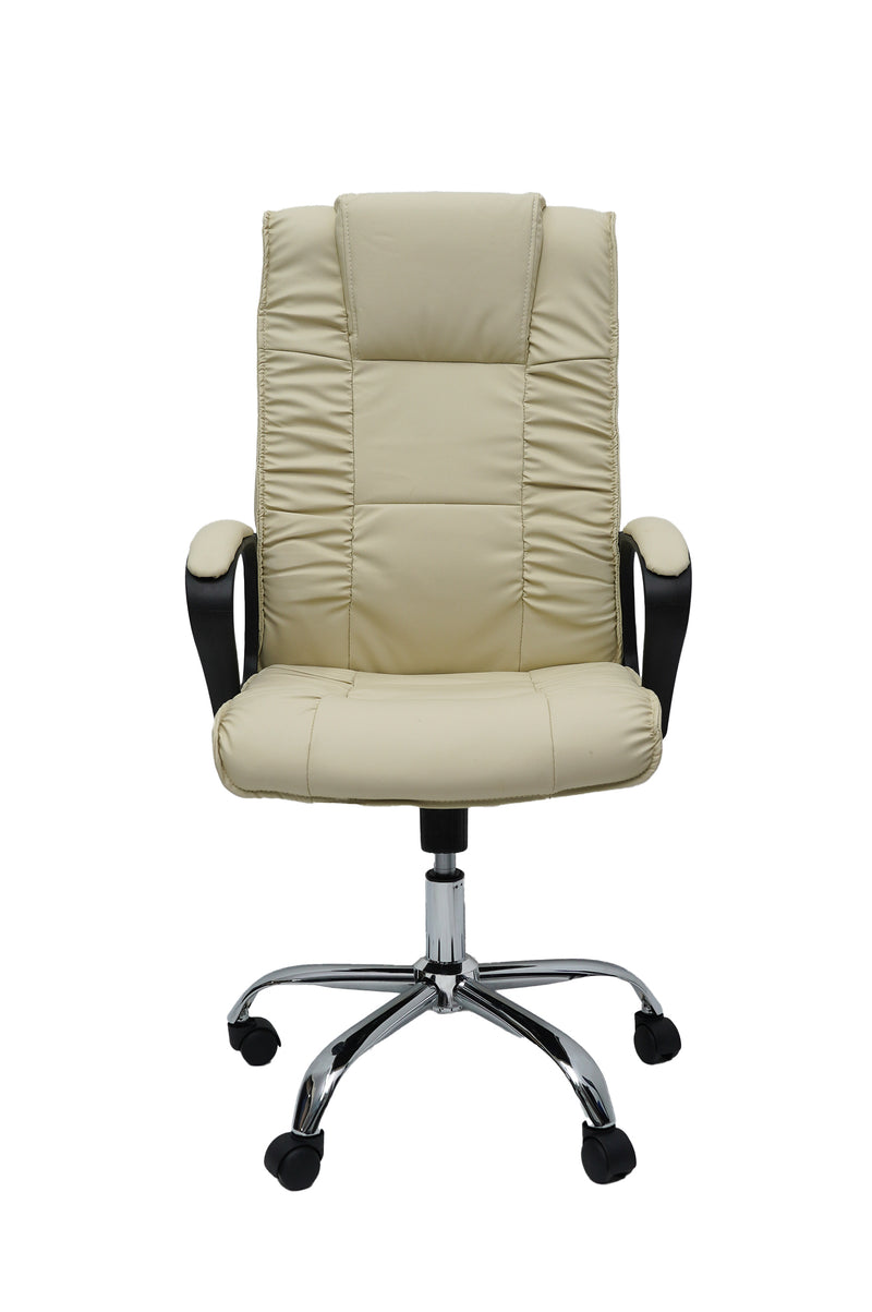 Scaun birou S-233, crem, piele ecologica-2
