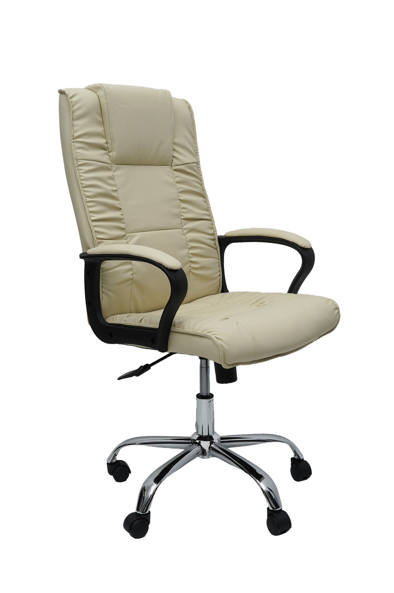 Scaun birou S-233, crem, piele ecologica-1