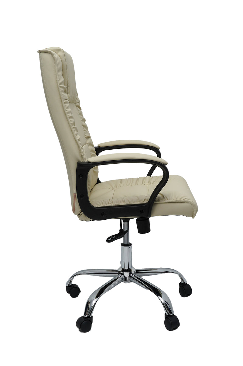 Scaun birou S-233, crem, piele ecologica-3