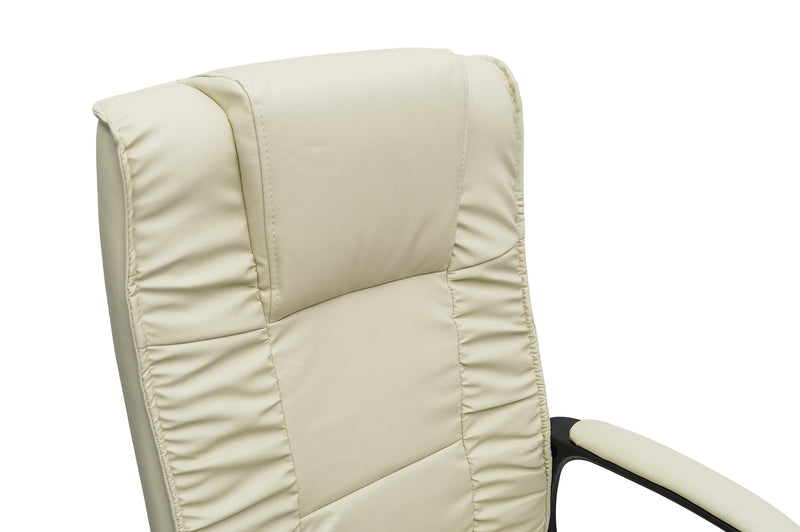 Scaun birou S-233, crem, piele ecologica-6