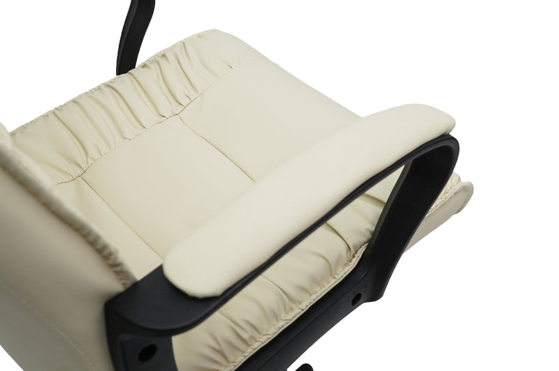 Scaun birou S-233, crem, piele ecologica-5