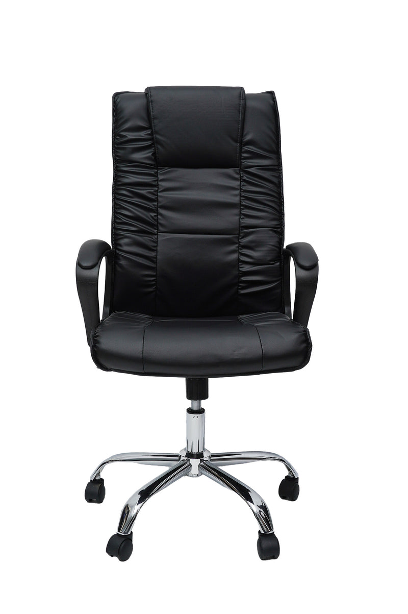 Scaun birou S-233, negru, piele ecologica-1