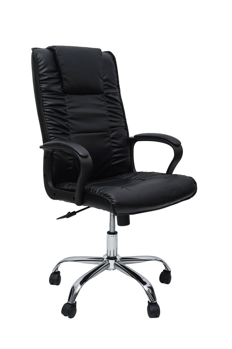Scaun birou S-233, negru, piele ecologica-2