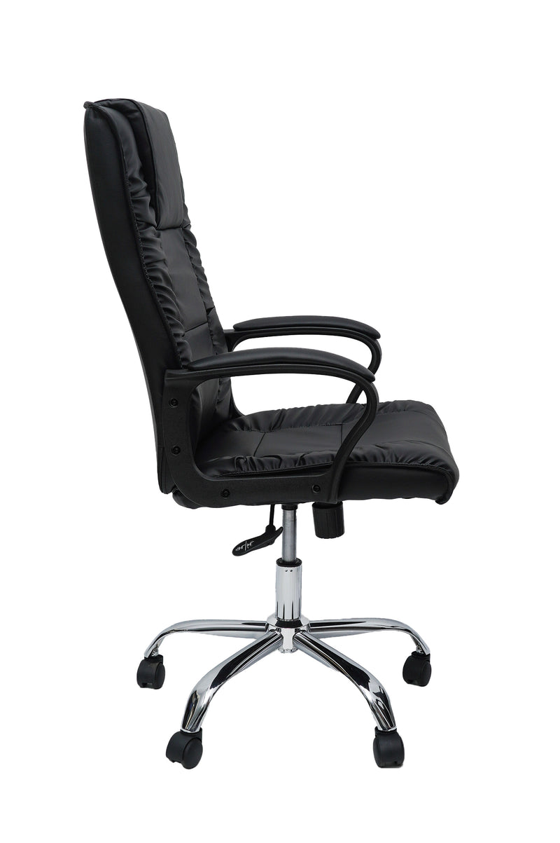 Scaun birou S-233, negru, piele ecologica-3