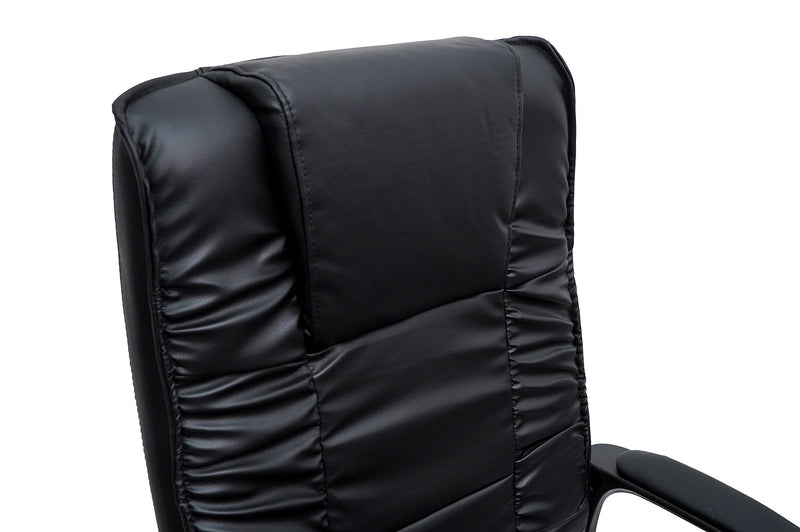 Scaun birou S-233, negru, piele ecologica-6