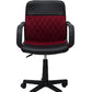 Scaun birou S-228, rosu/negru, piele ecologica/mesh textil