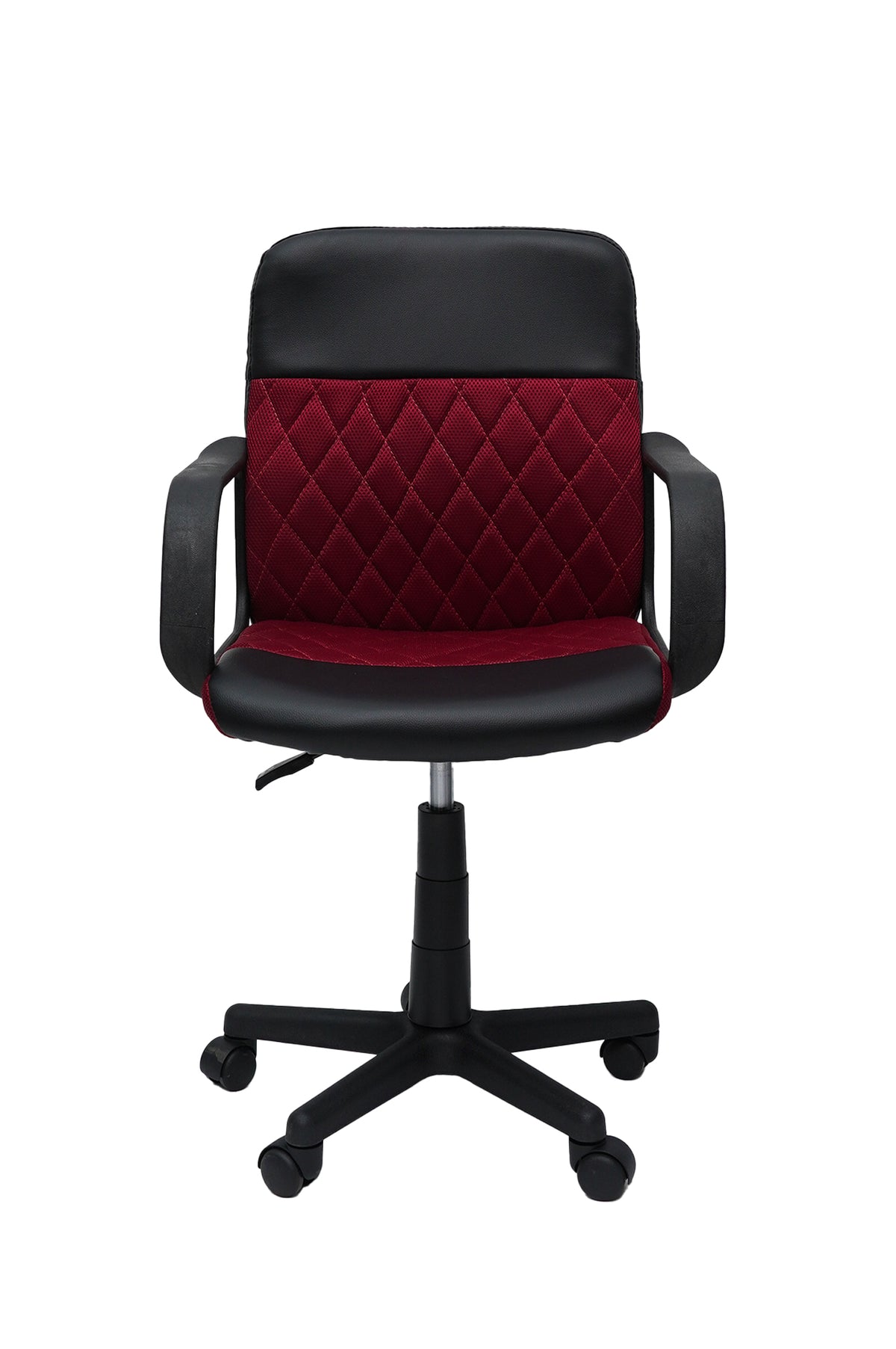 Scaun birou S-228, rosu/negru, piele ecologica/mesh textil