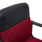 Scaun birou S-228, rosu/negru, piele ecologica/mesh textil