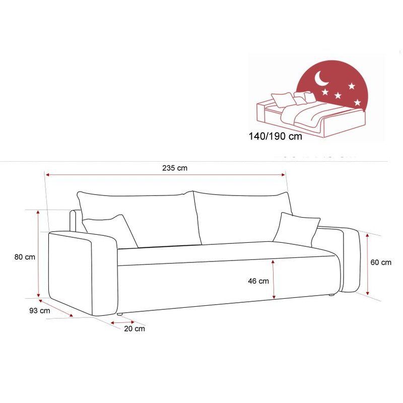 Canapea Diana, extensibila, cu spatiu de depozitare, cappuccino-11