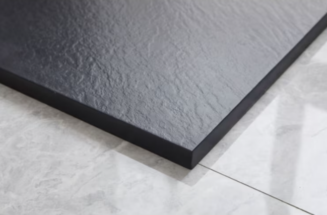 Cadita dus SMC 90x90 cm, neagra cu Sifon