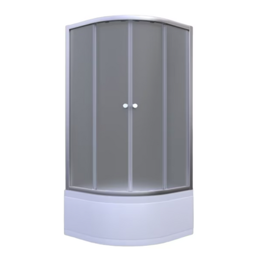 Cabina dus 90x90cm cu geamuri mate, cadita inalta 40cm